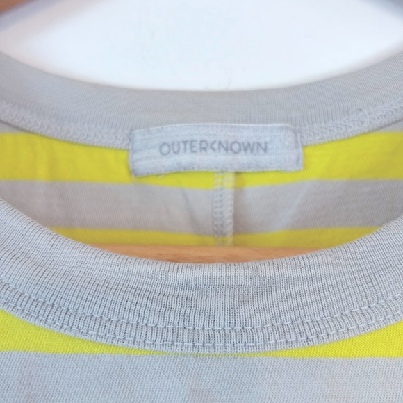 OUTERKNOWN Striped Yellow and Gray Women's Top - Picture 3 of 5